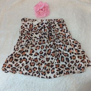 aerie Leopard Print Skater Skirt - Pink, Brown, Black